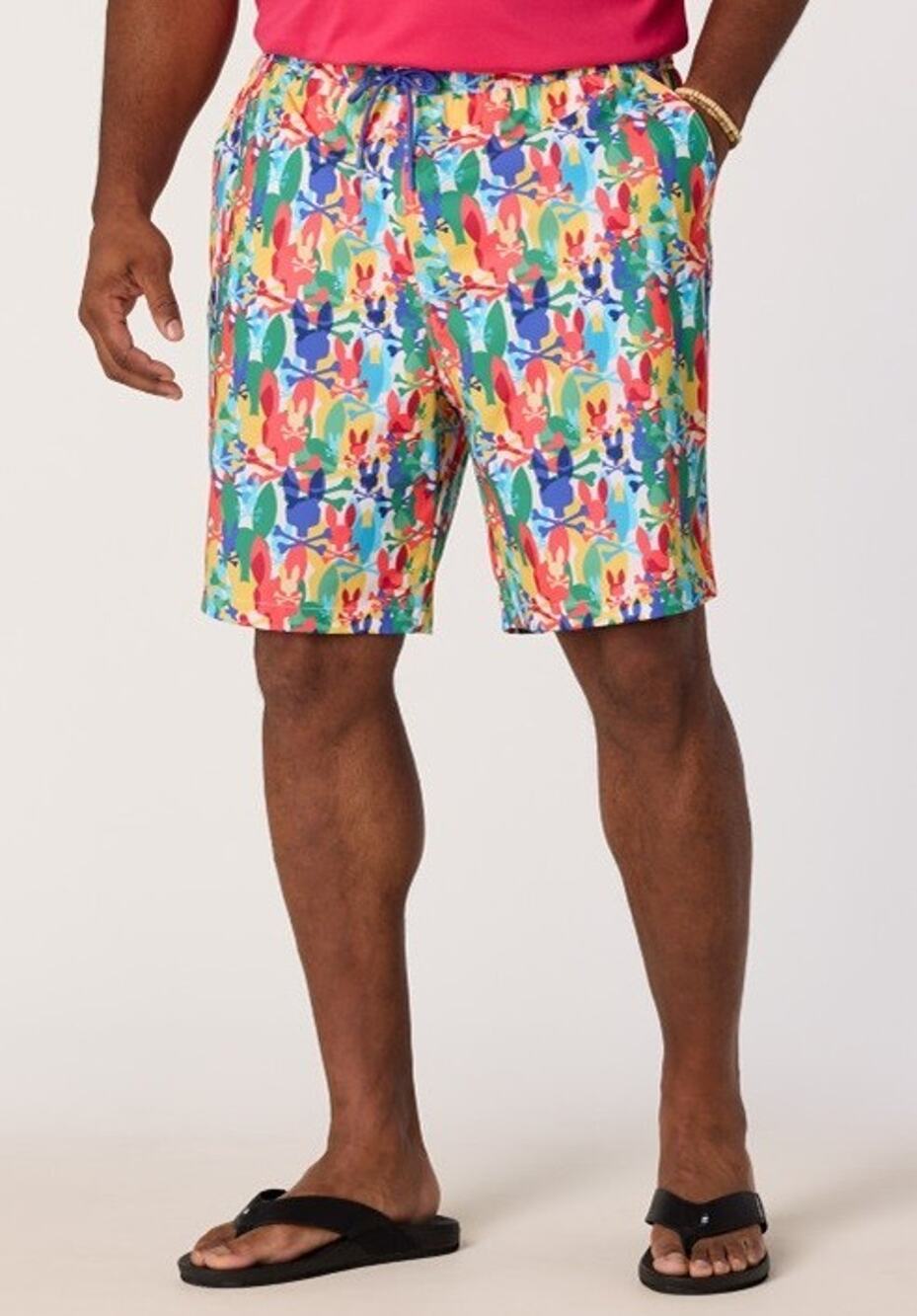 Psycho Bunny Men's Sz 3XL Tanner Allover Swim Trunks Lined Multi Color